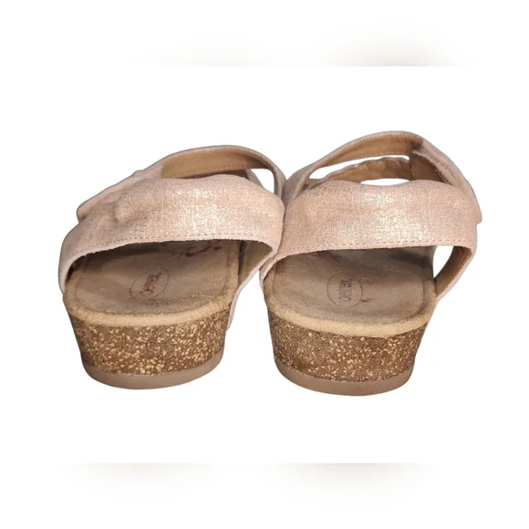 AETREX Jillian Braided Wedge Sandals, pink glitter, size 8